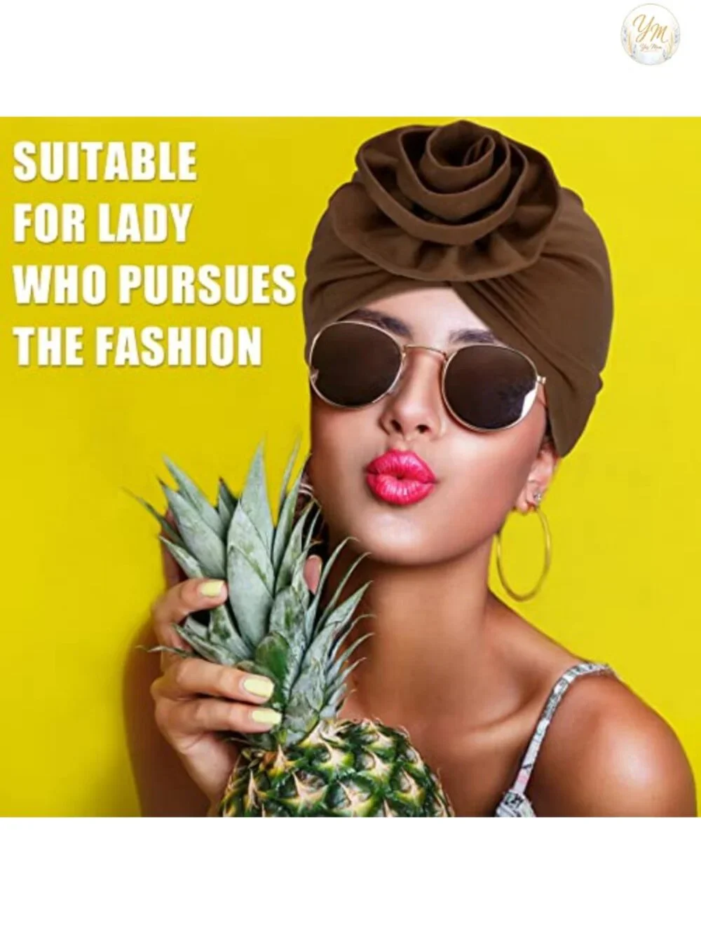 6 Pack Women Turban Headwraps African Print Pretied Knot Cotton Bonnet Hat for